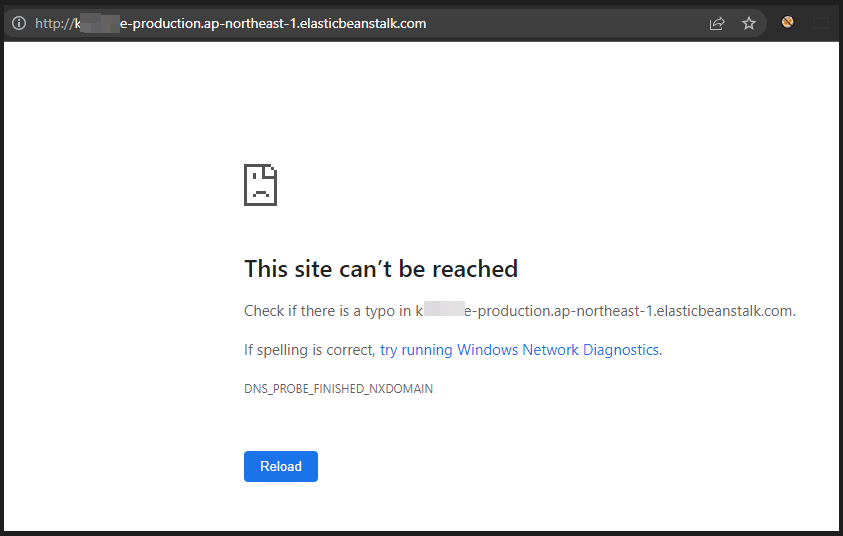 Browsing the vulnerable CNAME record