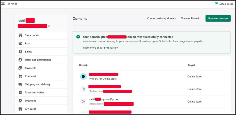All three subdomains claimed